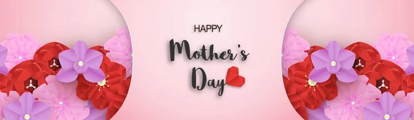 Template Design Happy Mother Day Vector Illustration Paper Cut Craft — Stock Vector