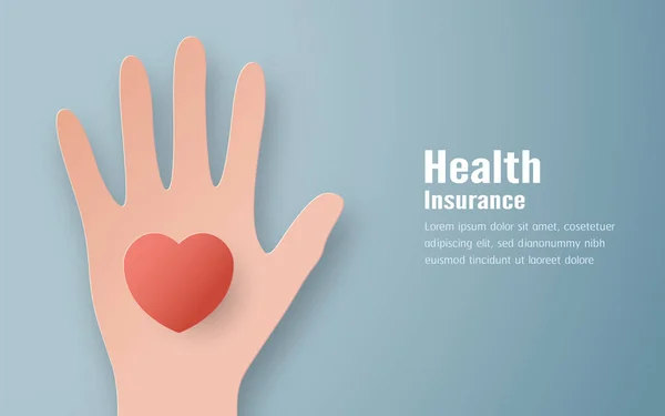 Vector illustration in concept of health insurance. Template des