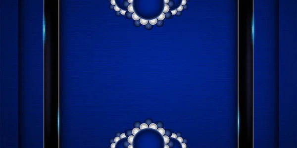 Fond bleu abstrait dans un style indien haut de gamme. Modèle désiré — Image vectorielle