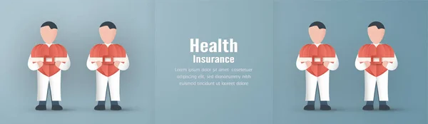 Ilustración vectorial en concepto de seguro de salud. Plantilla des — Vector de stock