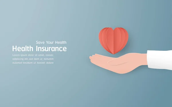 Vektorová ilustrace v koncepci zdravotního pojištění. Šablona des — Stockový vektor