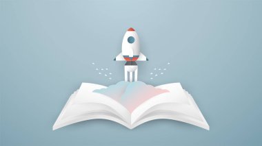 Kağıt kesim başlangıç konsepti ile vektör Illustration, zanaat bir