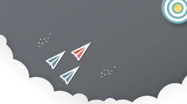Kağıt kesim başlangıç konsepti ile vektör Illustration, zanaat bir