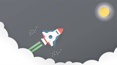 Kağıt kesim başlangıç konsepti ile vektör Illustration, zanaat bir