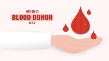 14 Haziran Dünya kan bağışı günü için element dekorasyonu. Vektör 