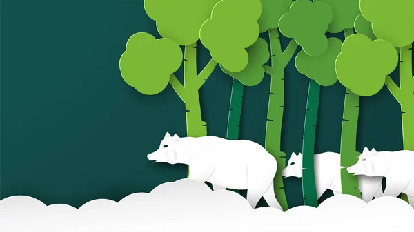 Wilde dieren met manipulatieconcept. Minimalisme heersen in — Stockvector