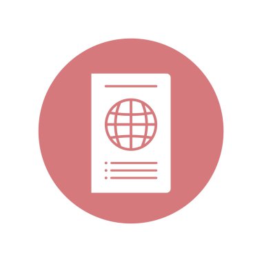 Uluslararası pasaport ile seyahat konseptinde simge tasarımı