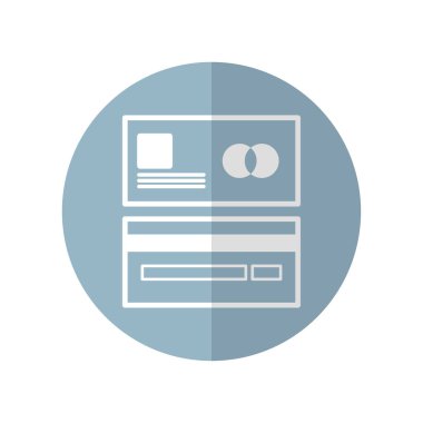 Banka kartı simgesi tasarımı. Vektör illüstrasyon beyaz ba izole