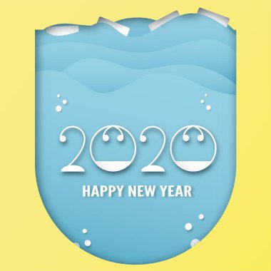 Mutlu yıllar 2020, sıçan yılı. Kapak için şablon tasarımı 