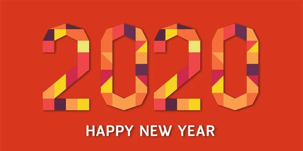Gelukkig Nieuwjaar 2020, jaar van de rat. Sjabloonontwerp voor cover — Stockvector