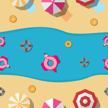 Yaz sezonu için desen tasarımı. Vektör çizimi düz