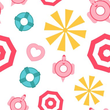 Yaz sezonu için desen tasarımı. Vektör çizimi düz