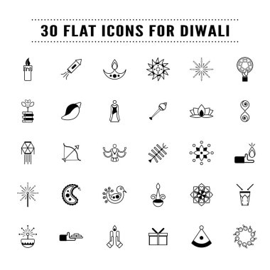 Diwali kavramı simge tasarım Paketi, ışık festivali. V