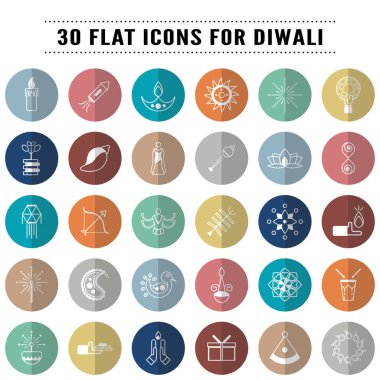 Diwali kavramı simge tasarım Paketi, ışık festivali. V