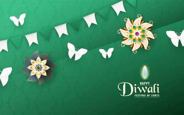 Diwali ist Lichterfest des Hindu für Einladungshintergrund, — Stockvektor