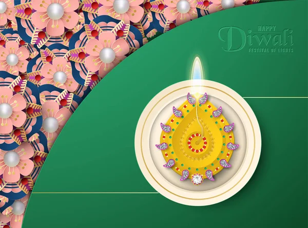 Diwali est festival de lumières hindoues pour fond d'invitation , — Image vectorielle
