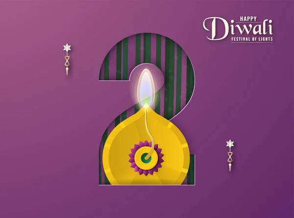 Diwali ist das Lichterfest des Hindu, indisch für Einladung bac — Stockvektor