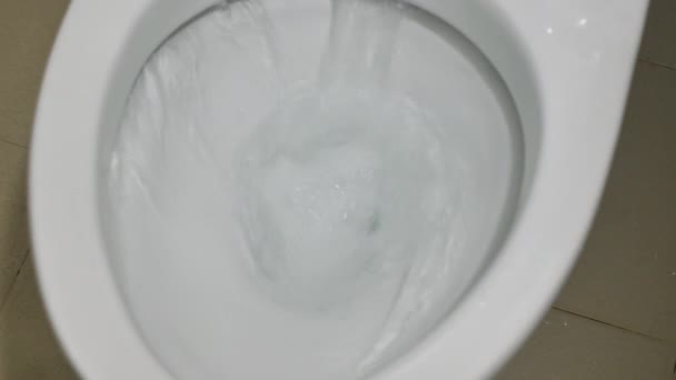 Spłukiwana Toaleta Jest Używana Przez Ludzi Odprowadzania Ścieków Materiał Koncepcji — Wideo stockowe