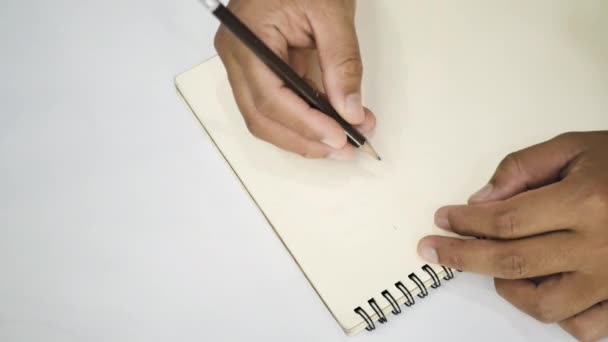 Las Manos Escriben Algo Cuaderno Planificación Diseño Del Trabajo Este — Vídeos de Stock