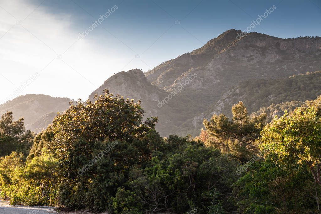 Summer view to Oludeniz lmountains landscape