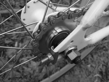 Bisiklet Dişli yakın çekim, teknik arka plan