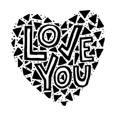 Seni seviyorum. El yazı.