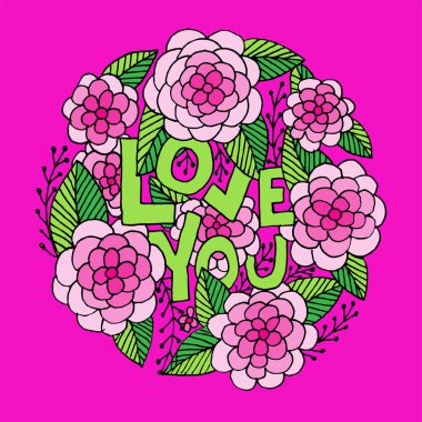 Seni seviyorum. El yazı.