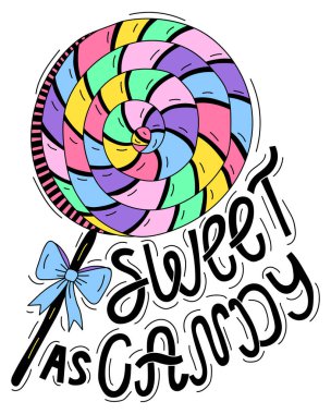 Tatlı olarak da şeker. Letteting ve sarmal lolipop