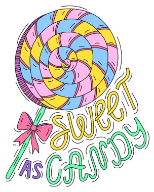 Tatlı olarak da şeker. Letteting ve sarmal lolipop