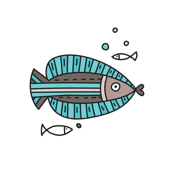 落書き魚図 — ストックベクタ