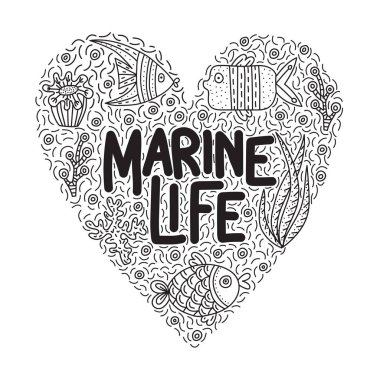 Deniz yaşamı. Sevimli balıklar ve yosunlar alıntı yazı