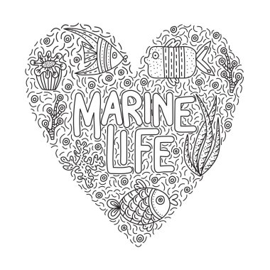 Deniz yaşamı. Sevimli balıklar ve yosunlar alıntı yazı