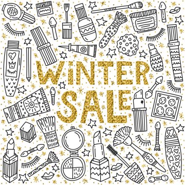 Kış makyaj Satılık vektör çizim