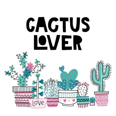 Kaktüs sevgilisi. Karalamalar ile yazı