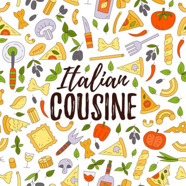 İtalyan cousine illüstrasyon