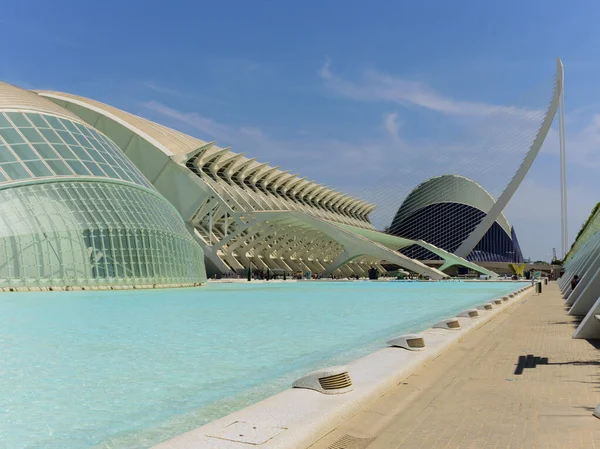 Valencia City Science Art Futuristic Buildings Its Reflection Water — Stock Photo, Image