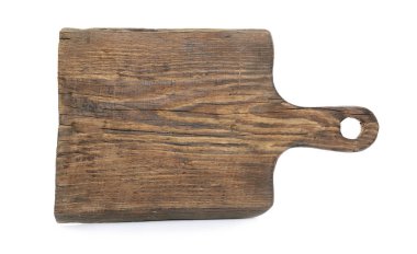 Mutfak kesme tahtası beyaz arkaplanda izole edildi