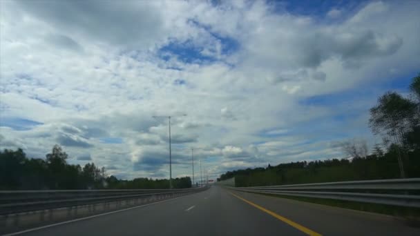 View driving on Highway in russia — Stock Video