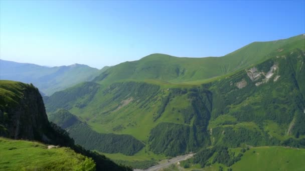 Beautiful green mountains of Georgia, overview — Stock Video