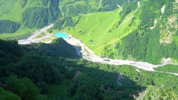 Beautiful green mountains of Georgia, overview — Stock Video