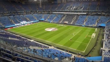 St Petersburg, Rusya, Kasım 27,2018-futbol sahası daha önce futbol maçı