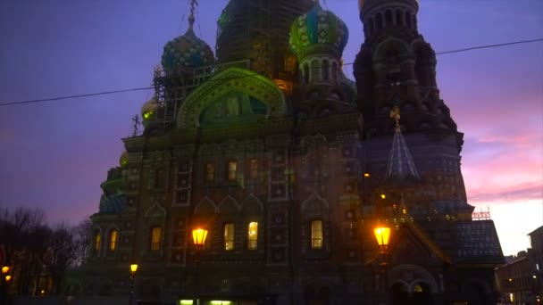 Hermosa Iglesia Pintada Petersburgo — Vídeo de stock