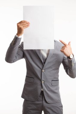 İşadamı gösteren tabela. Beyaz bir arka plan üzerinde Studio.