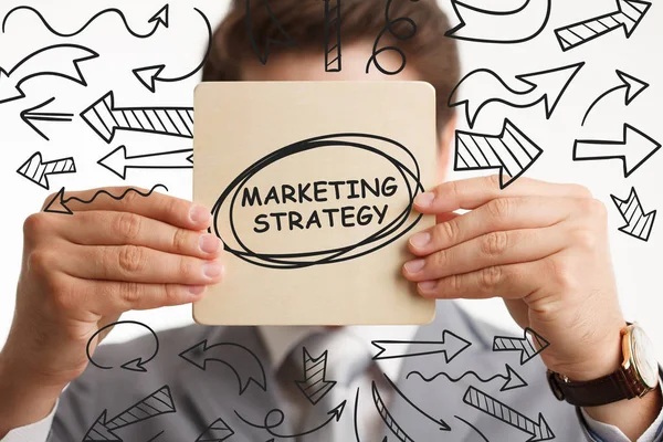 Plánovací marketingová strategie. Obchod, technologie, internet a — Stock fotografie