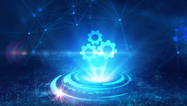 İş, Teknoloji, İnternet ve ağ konsepti. Otomasyon Yazılım Teknolojisi Süreç Sistemi.