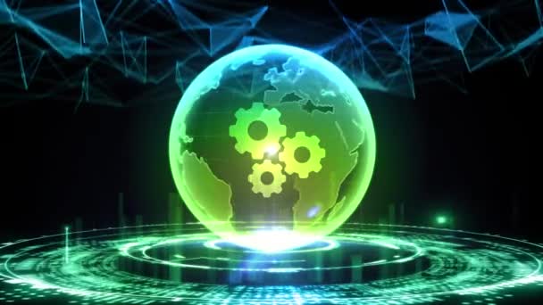 Unternehmen Technologie Internet Und Netzwerkkonzept Automatisierung Software Technology Process System — Stockvideo