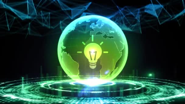 Entreprise Technologie Internet Concept Réseau Ampoule Innovante Solution — Video