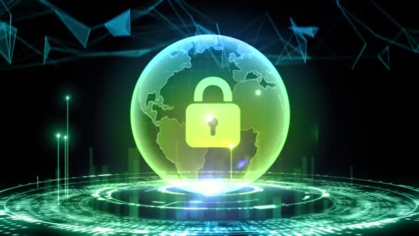 Kiberbiztonsági Adatvédelmi Üzleti Technológiai Adatvédelmi Koncepció — Stock videók