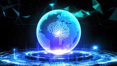 Yapay zeka (yapay zeka), makine öğrenme ve modern bilgisayar teknolojileri kavramları. İş, Teknoloji, İnternet ve ağ kavramı. 