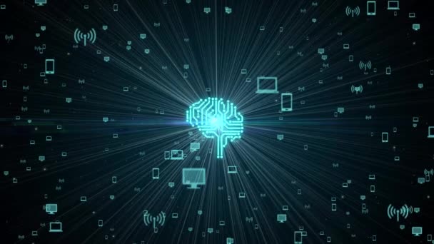 Learning Artificial Intelligence Concept Negócio Tecnologia Moderna Internet Conceito Rede — Vídeo de Stock